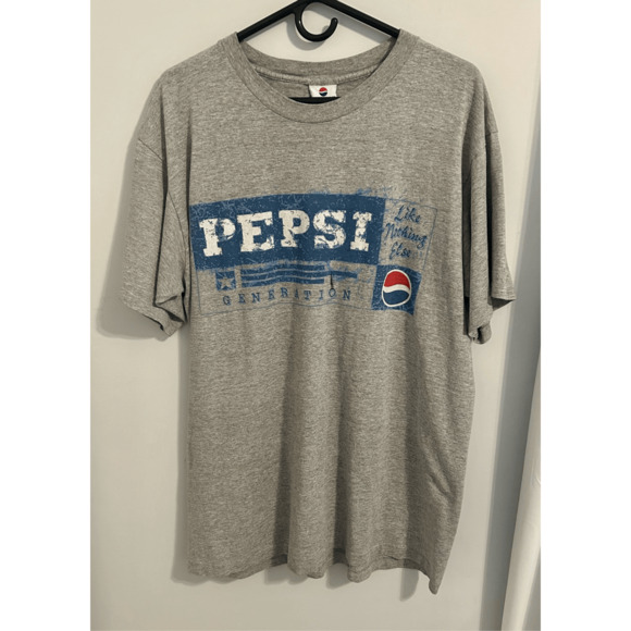 Vintage 90s Pepsi Generation Like Nothing Else T-shirt Gray L/XL Made In USA - Picture 1 of 8